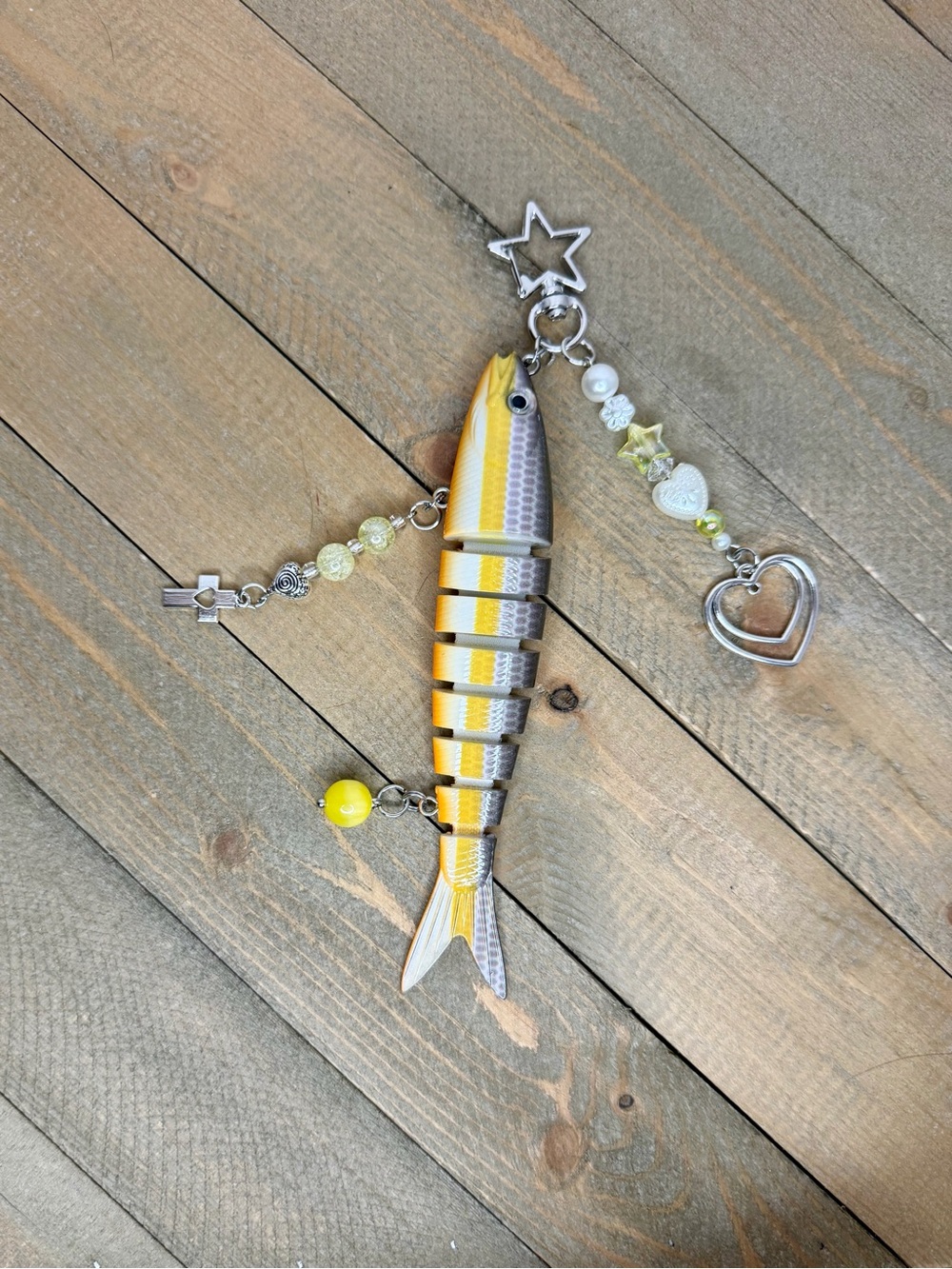 Fish Bag Charm With Beaded Accents!!